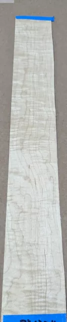 Curly Maple figure wood veneer 3" X 22" raw no backing 1/42" thickness AA grade