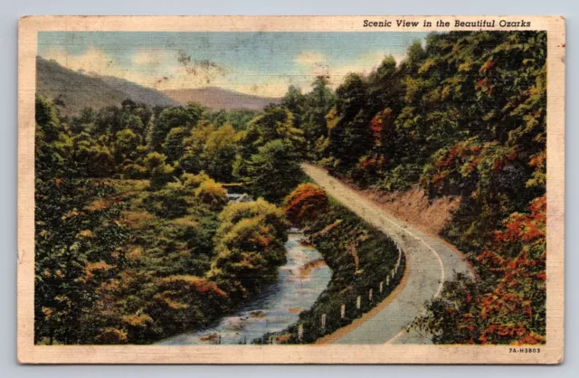 Scenic View In The Beautiful Ozarks Linen Postcard Colorado