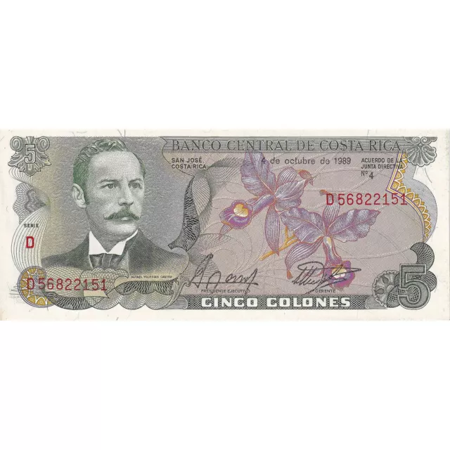 [#195554] Banknote, Costa Rica, 5 Colones, 1989, 1989-10-04, KM:236d, UNC