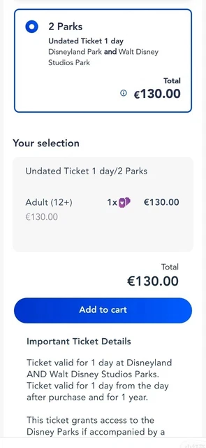 disneyland paris tickets (any day)