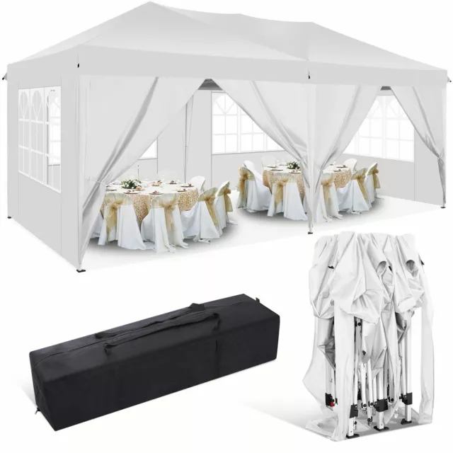 3x3/3x6m Pavillon Faltpavillon Wasserdicht Faltbarzelt Popup Gartenzelt Pergolen