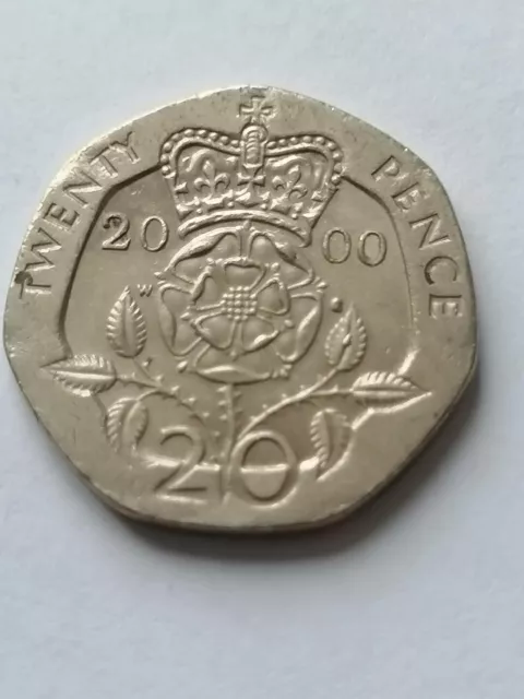 Genuine 20 pence coin- 2000- 20 pence- circulated