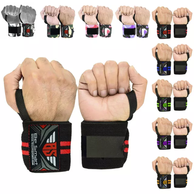 Be Smart Weight Lifting Training Gym Straps Hand Bar Wrist Support Gloves Wraps