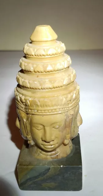 Buddhist Khmer Marble Stone Art Sculpture Statue 4"