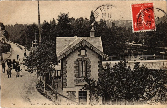 CPA Les Rives de la Marne Entree du Pont et Quai FRANCE (1338863)