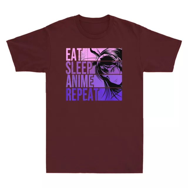 Eat Sleep Anime Repeat Anime Lover Gift Idea Girl Funny Vintage Men's T-Shirt