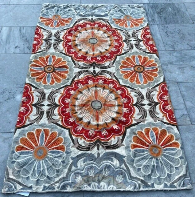 French Style Vintage Aubusson Handmade Boho Aubusson Rug Needle Point Rug 3x5 ft French Style Vintage Aubusson Handmade Boho Aubusson Rug Needle Point Rug 3x5 ft