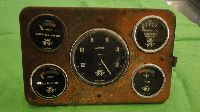 tableau de Bord  5 CADRANS JAEGER Tracteur MF MASSEY FERGUSON  ancien no auto