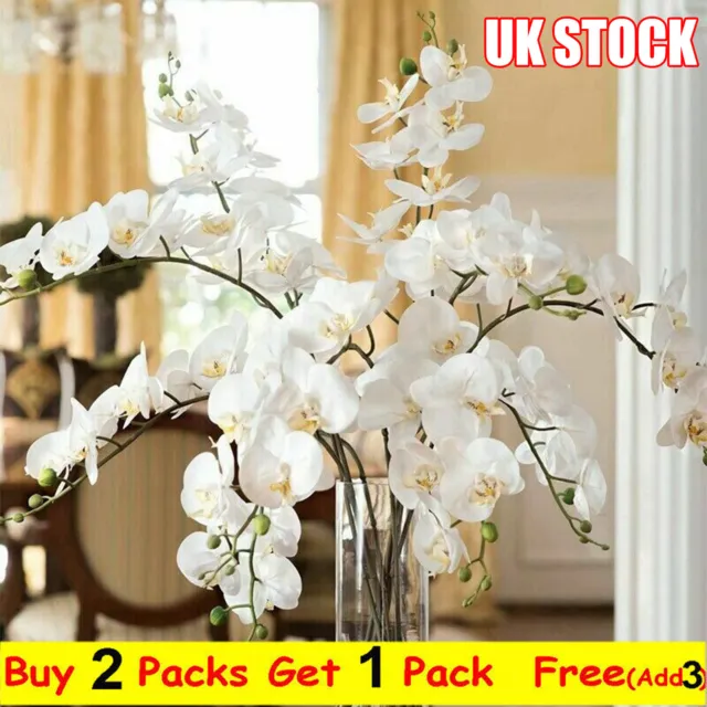 Artificial Silk Butterfly Orchid Real Touch Plant Wedding Garden Home UK Decor
