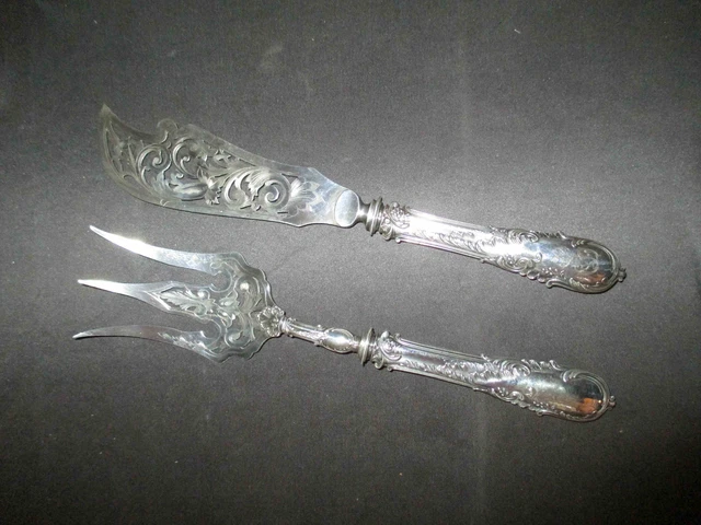 Couvert de service à glace CHRISTOFLE modèle TRIANON métal argenté Pelle Couteau | Métal argenté