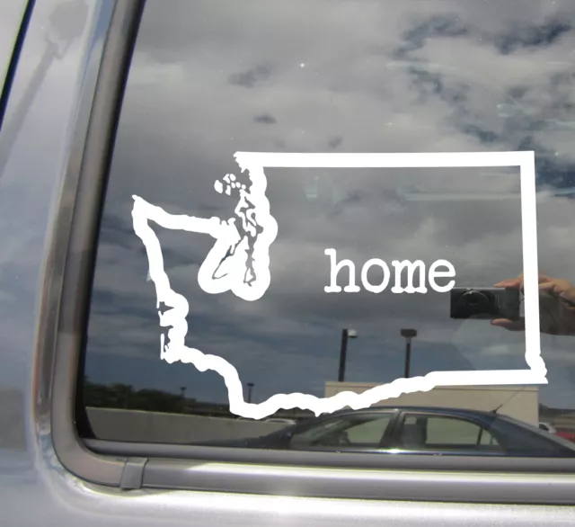 Washington State Home Outline - USA Car Window Vinyl Die-Cut Decal Sticker 07006