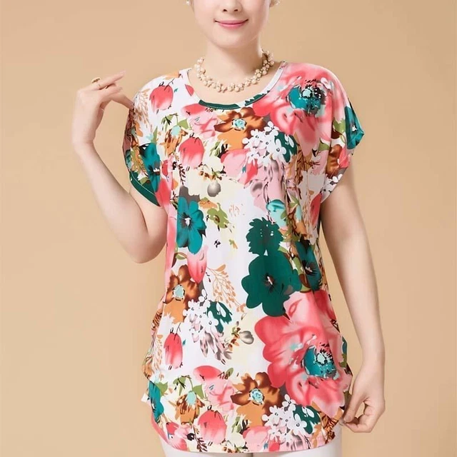 Donna Estate Stile Casual Camicetta Floreale Abbigliamento Manica Corta Maglia