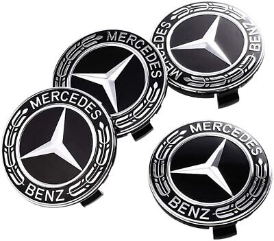 4x origi Mercedes Benz Radnabenabdeckung Nabenkappen Kappe Stern rauchquarz NEU 