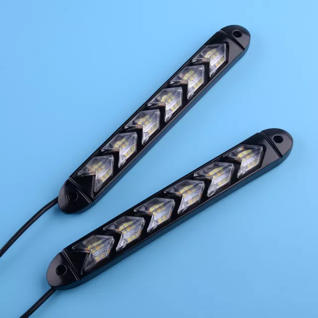 2Pcs voiture 6 LED jaune /blanc Switchback bande fluide flèche DRL clignotant zy