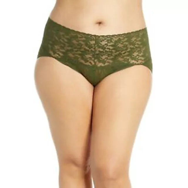 Hanky Panky Signature Lace Retro V-Kini, 1X, Woodland Green