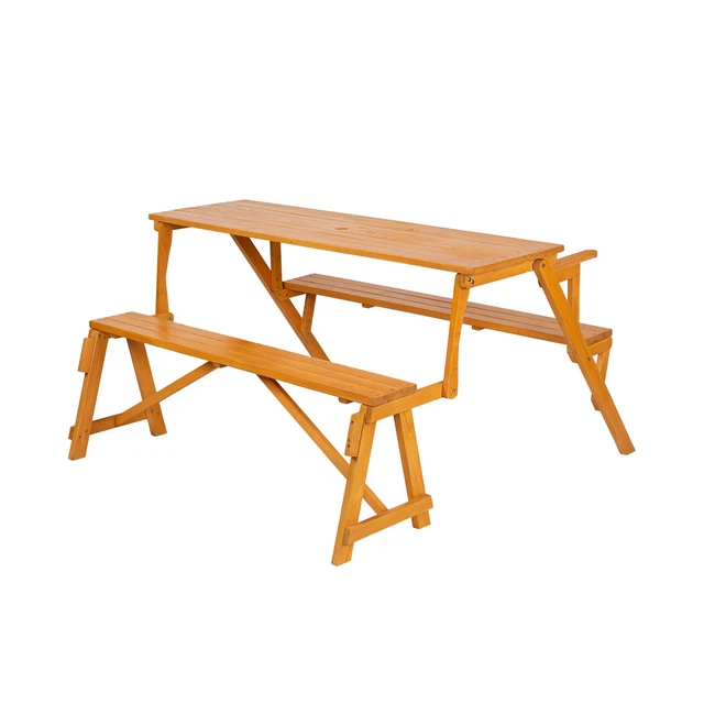 138.5*137*75cm Solid Wood Load-Bearing 150kg Dual-Purpose Conjoined Table And Ch