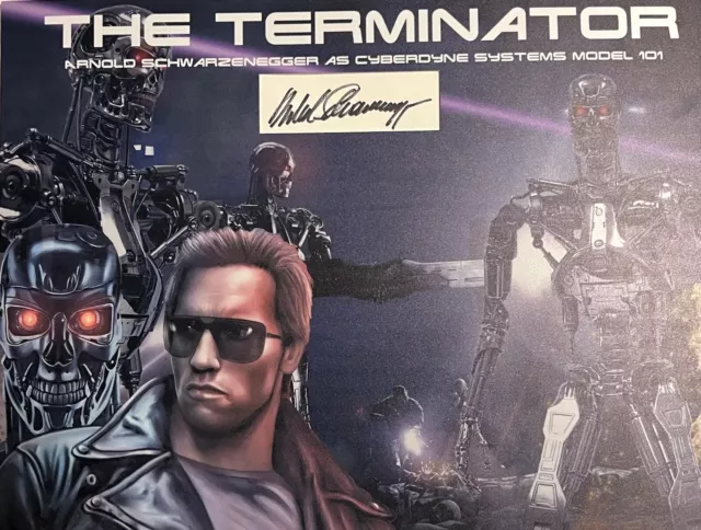 Arnold Schwarzenegger Signed / Autographed Page Set In A Terminator 16x12