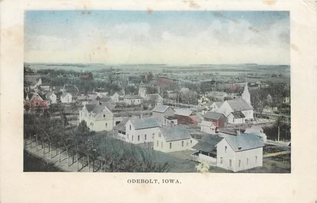 c1908 Postcard; Odebolt IA Town View, Sac County, Posted, Hand-Colored