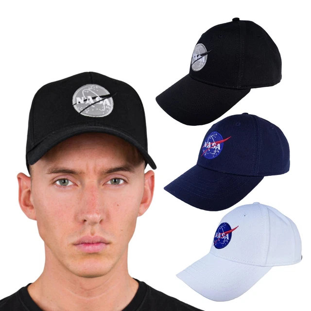 Alpha Industries Mens Baseball Nasa Cap curved brim adjustable black blue white