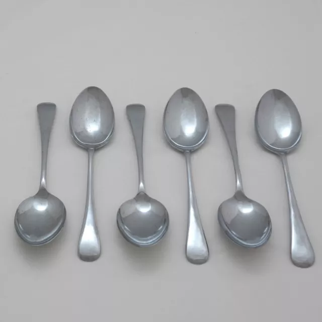 OLD ENGLISH Design SHEFFIELD Chrome Plated Cutlery Six Dessert Spoons