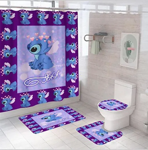 Cartoon Baby Stitch Cute Bathroom Sets,  Shower Curtain Sets