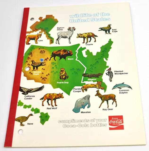 Coca-Cola Coke Notebook Schreibblock USA 1970er - Wildlife of the United States