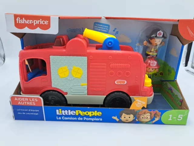 Fisher-Price Little People Feuerwehr,2 Spielfiguren-Set,mit Sound,Leiter