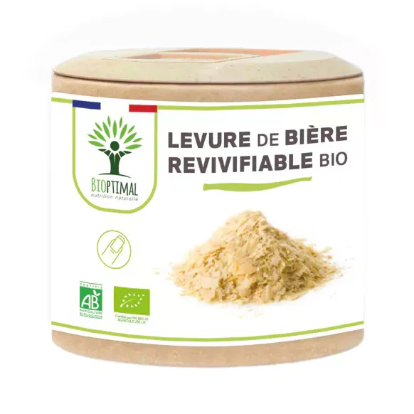 Levure de bière bio vivante Peau Cheveux Ongle - 60 gélules