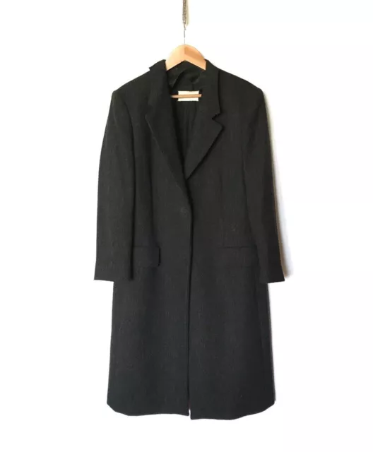 Maison Martin Margiela White Label Twill Wool Coat Jacket Size 46 Dark Grey