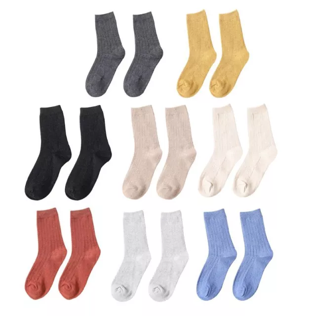 5 Pairs Womens Knit Warm Socks Fashion Casual Wool Crew Winter Socks Free Size