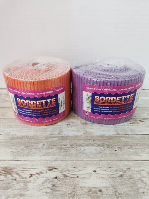 Pacon Bordette Decorative Border Lot 2 1/4" x 50' Each Roll Violet & Orange