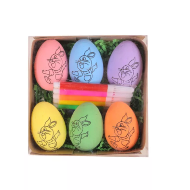 Easter Hand Painted Eggs 2024 Cartoon Bunny Foam Eggs Kids Handmade Gifts 10ml 2