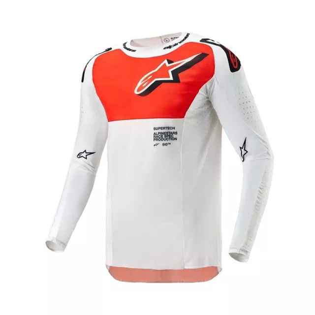 Alpinestars Supertech Ward Jersey White Hot Orange -  Livraison gratuite!