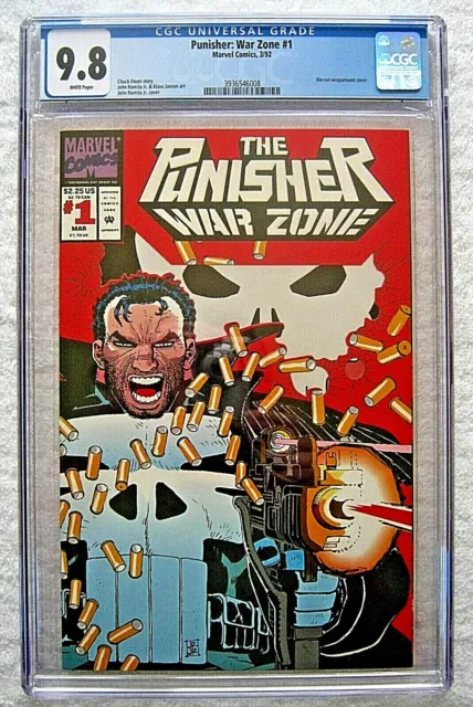 The Punisher War Zone #1 CGC 9.8 White Pages New Case Marvel 1992 Die Cut Cover