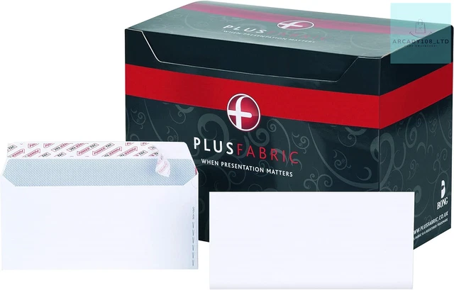 Plus Fabric DL 120gsm busta buccia e guarnizione - confezione bianca da 250 confezioni