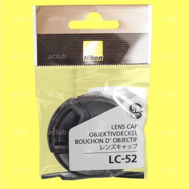 Genuine Nikon LC-52 Front Lens Cap 52mm Snap-On Lens Dust Cover Protector