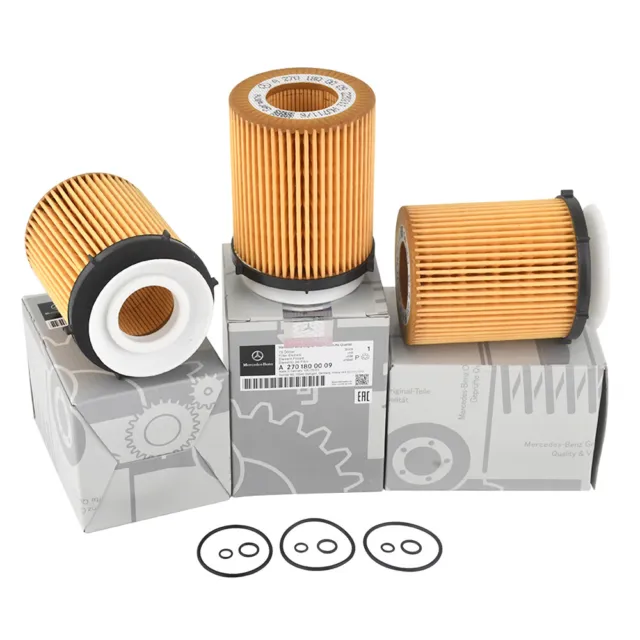 Mercedes-Benz Genuine Engine Oil Filter 3 Pack for A C E CLA GLA GLB GLC GLE