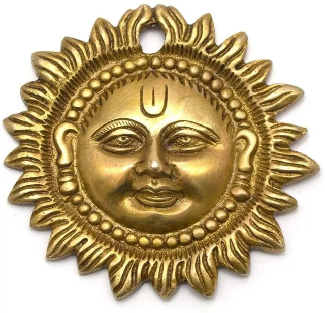 Lovely Christmas Brass Sun Surya Idol Wall Hanging Home Decor & Office Gift Art