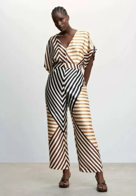 MNG Mango MARI plus size geometric jumpsuit XXL UK 18-20 BNWT