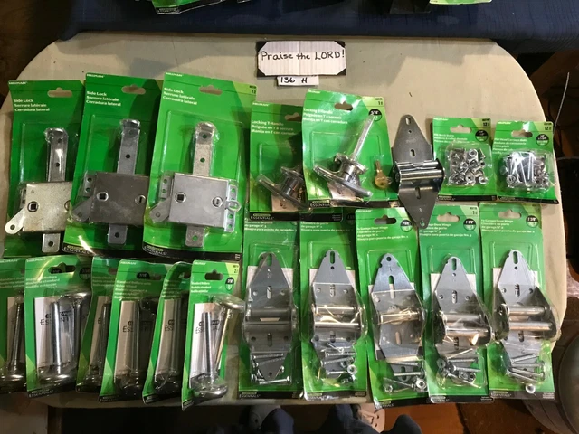 Lot sale of 19 New Garage Door Hinges Rollers Side locks    Hillman