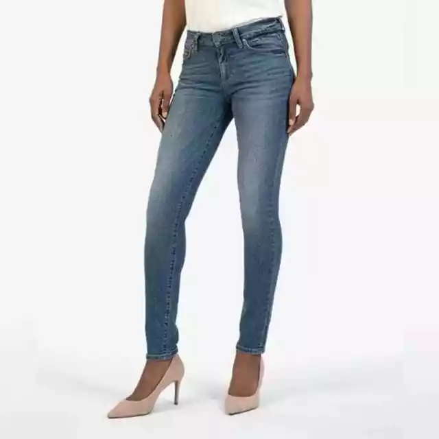 Kut from the Kloth Skinny Jeans Womens 10 Blue Diana Curvy Mid Rise Medium Wash