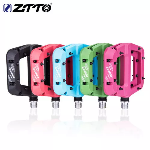 ZTTO Bike Pedals Nylon MTB Flat Platform BMX Bike Bicycle Bearing 9/16"inch