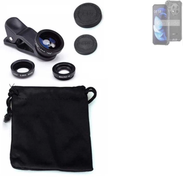 Pour Oukitel WP28 Objectifs Smartphone Lentilles fisheye macro grand angle
