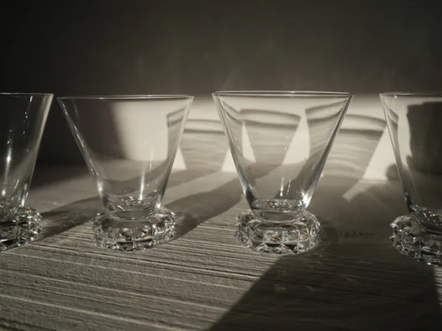 4 verres à vin blanc en cristal Saint ST Louis art déco modèle Diamants 8,1 cm 2
