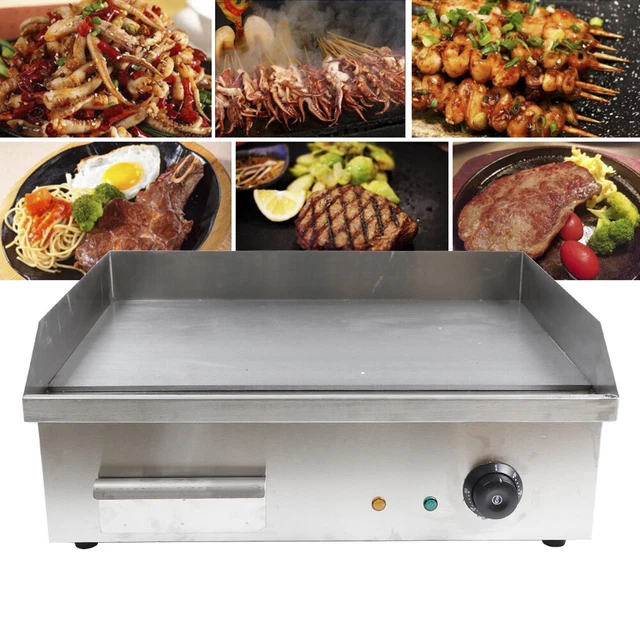 ELECTRIC GRIDDLE FLAT Top Grill Hot Plate BBQ Teppanyaki Countertop