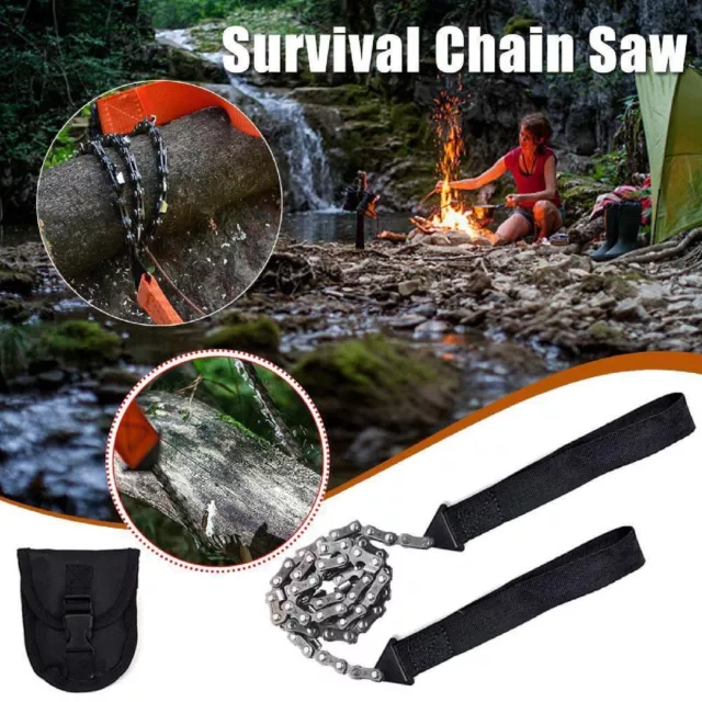 New Outdoor Camping Pocket Chain Saw Rop Survival Chainsaw Hand Tool Portable AU