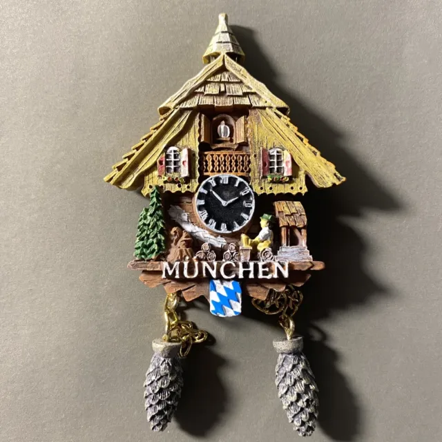 Germany Munich Tourist Travel Souvenir 3D Resin Cuckoo Clock Fridge Magnet Craft