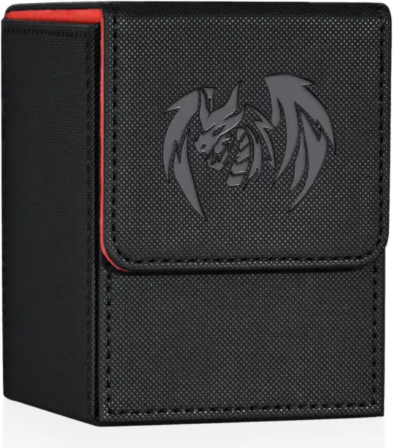 Card Deck Box for Yugioh MTG Cards, 100+ Deck Case with 2 Dividers Fits TCG CCG,