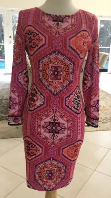 Vintage EMILIO PUCCI Print Silk Jersey Sheath Dress SZ 38 US Small