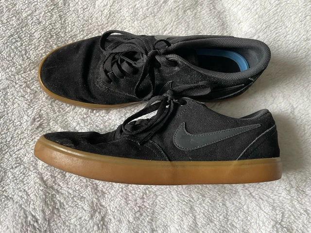 NIKE SB CHECK Solar Canvas Skate Trainers Black Gum UK 7 16.00 PicClick UK